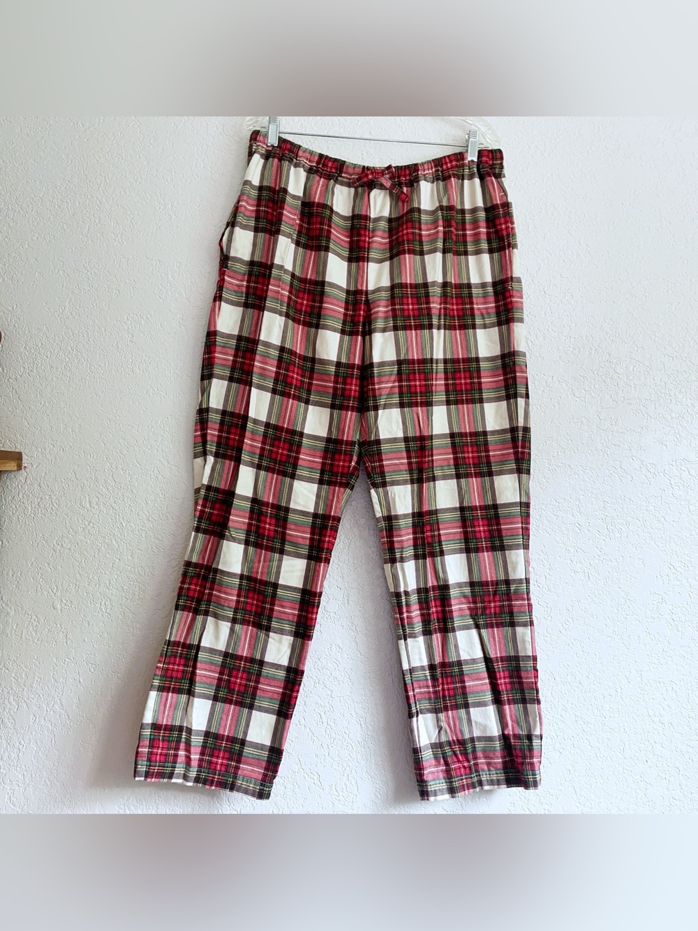 Hanna Andersson Red Plaid Flannel Lounge Pajama Pants XL Relaxed Cozy Granola